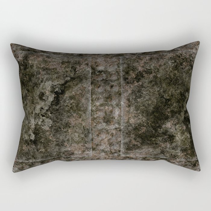 Dark brown rusted metal panel Rectangular Pillow