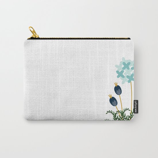 Blue Flower Carry-All Pouch