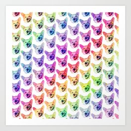 Rainbow Corgis Art Print