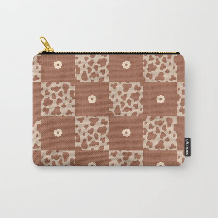 Howdy Checkered Pattern Carry-All Pouch