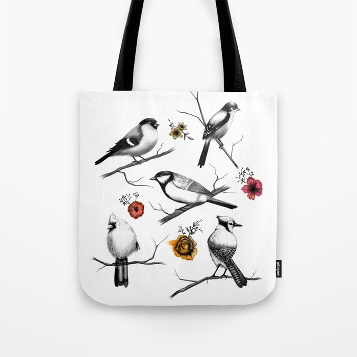 BIRDS & FLOWERS Tote Bag