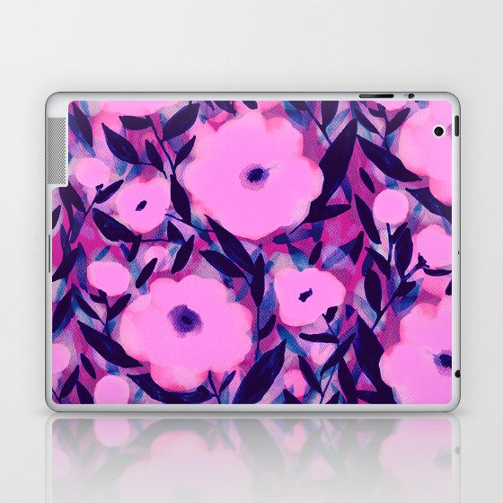 Layered Leaf Floral Pink Laptop & iPad Skin