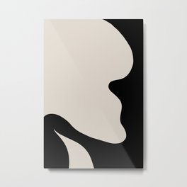 Minimalistic Abstract Shapes Black and White  Metal Print