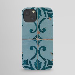 Graca Teal Portuguese Tile Pattern - Portugal Travel Photography iPhone Case