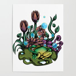 swamp bubble frog Poster