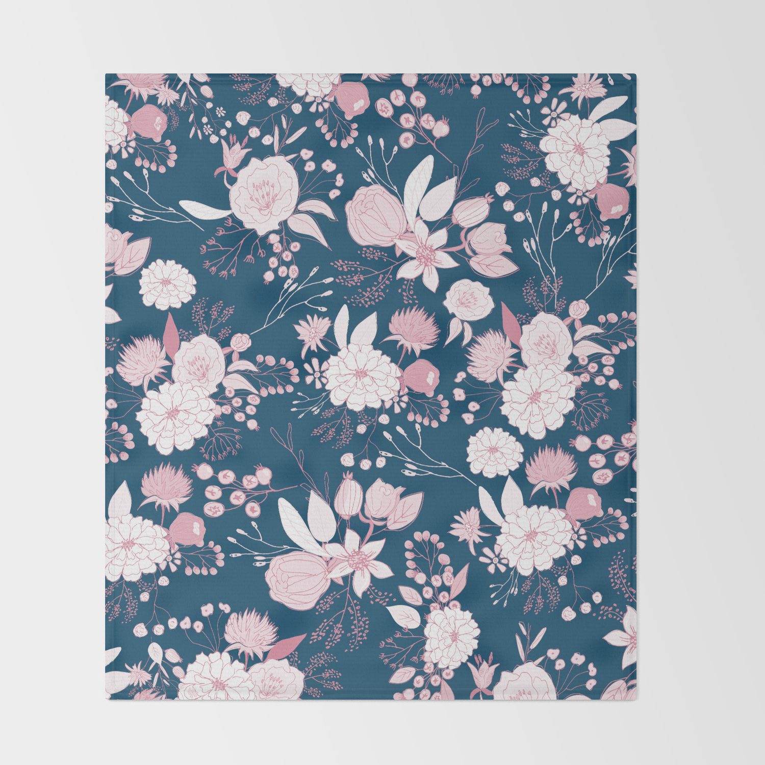 pink and navy throw