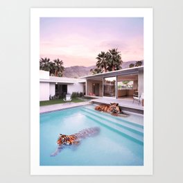 Palm Springs Tigers Art Print