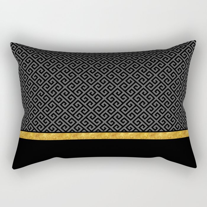 Navy & Gold Greek Keys/Border/pattern Decorative Pillow Throw Cover