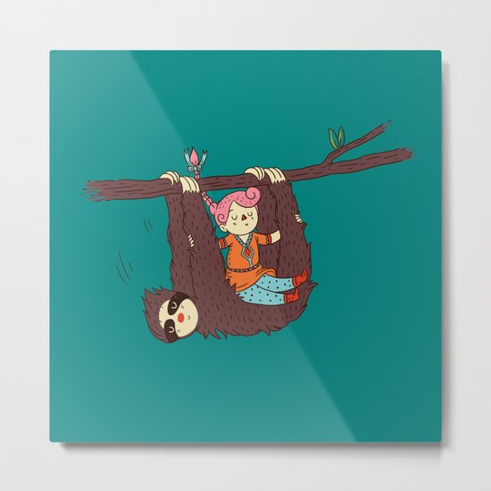 Sloth Swing Metal Print
