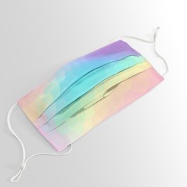 Pastel Rainbow Gradient With Stained Glass Effect Face Mask