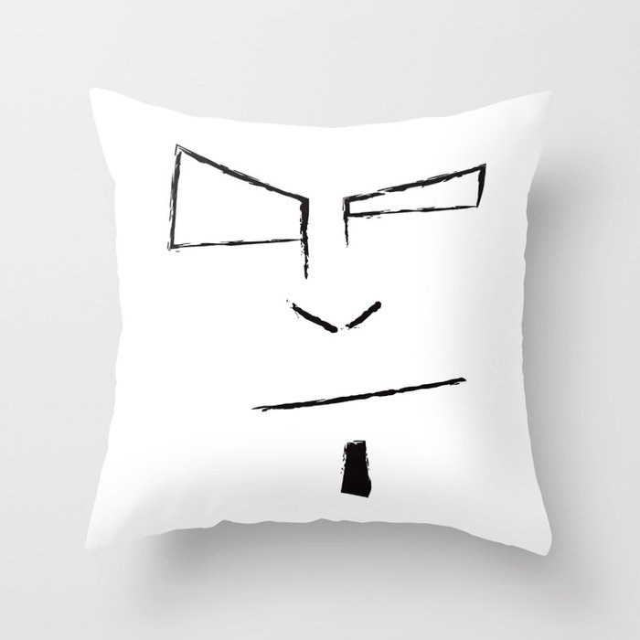 Sketch Face Throw Pillow