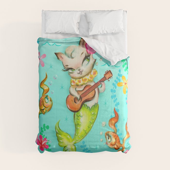 mermaid cat comforter