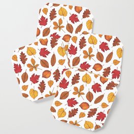 Autumn Leaves Watercolor Pattern | Fall Leaves | Autumn Foliage Design | Coaster