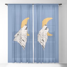 BLUE Wolf Sheer Curtain