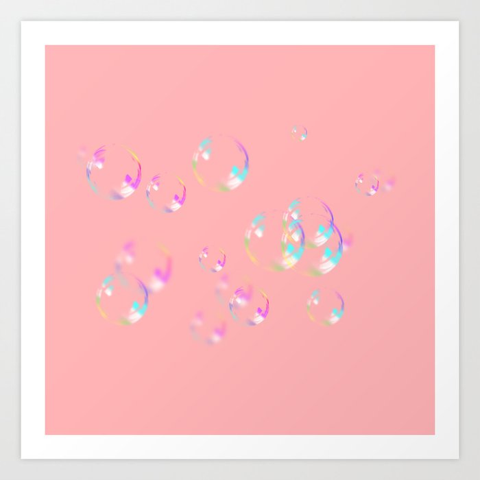 Bubbles & Bubblegum Pink Art Print