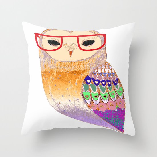 Pretty Awesome owl Throw Pillow