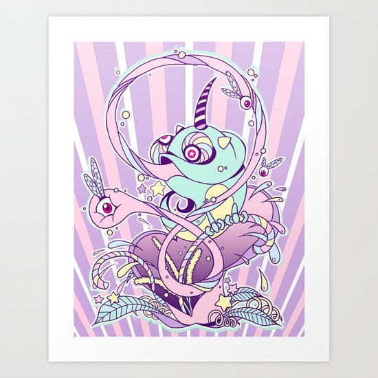Fantasy Chameleon Art Print