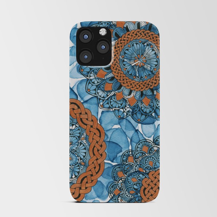 copper and blue mandalas iPhone Card Case