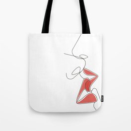 One-Line Kiss Tote Bag