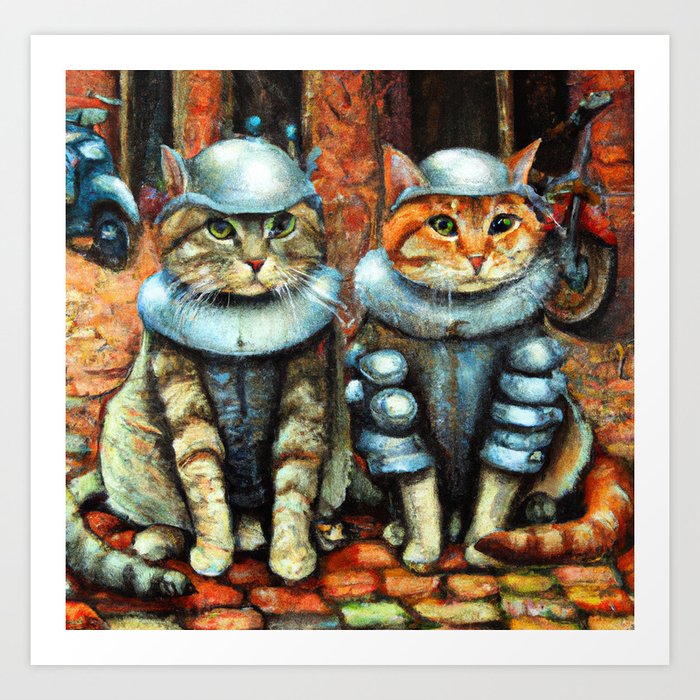Armored Cats Art Print