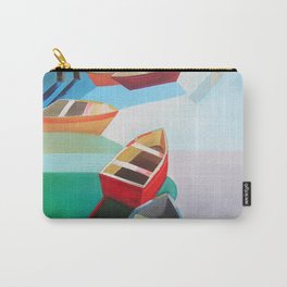 Five Boats Carry-All Pouch | Landscape, Pop Art, Painting, Abstract 
