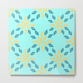 leaves and flowers summer pattern Metal Print | Graphic, Young, Flower, Leaf, Stilized, Graphicdesign, Trend, Summer, Light, Bright 
