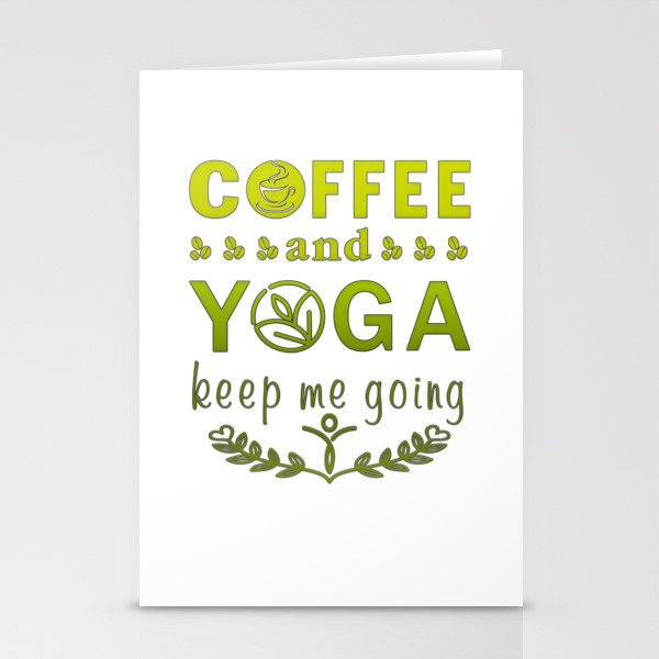 Coffee and yoga Stationery Cards