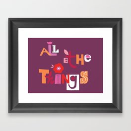 All The Things, purple bkd Framed Art Print