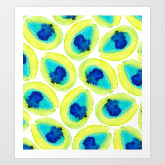 Electric Avocados Art Print