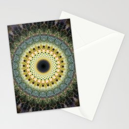Golden, green and blue mandala Stationery Card