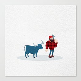 Paul Bunyan and Babe the Blue Ox Canvas Print