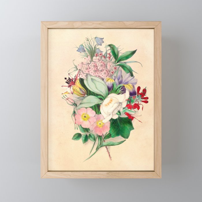 Wildflowers by Clarissa Munger Badger, 1859 (benefitting The Nature Conservancy) Framed Mini Art Print
