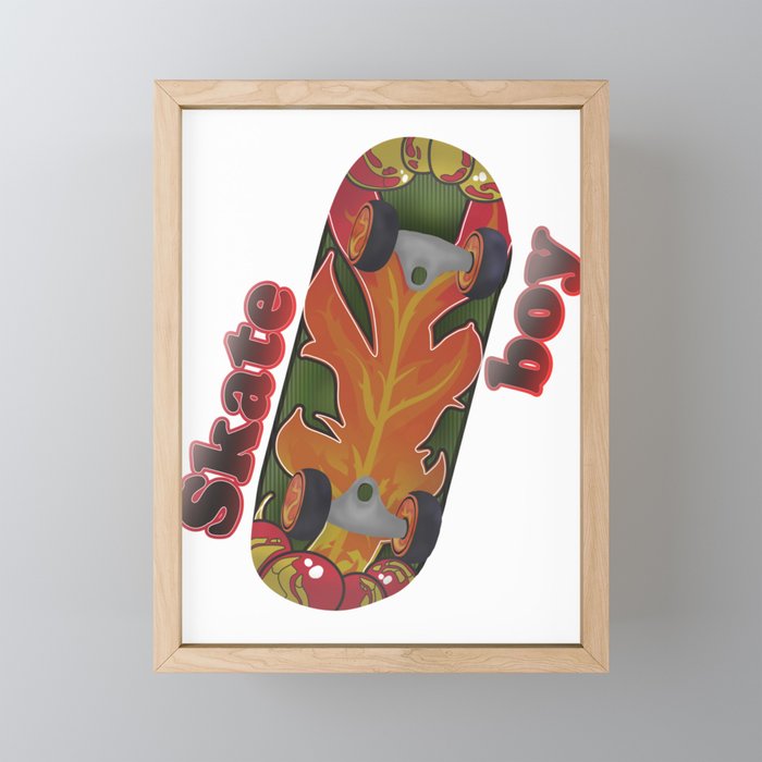 Skateboard Framed Mini Art Print