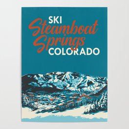 Steamboat Springs Vintage Ski Poster Poster