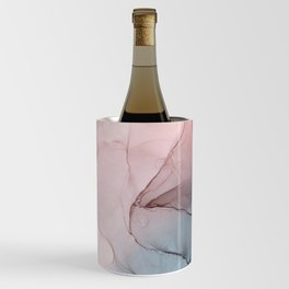 Blush Sands Blue Sea Ombre Abstract Painting Wine Chiller