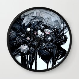 Black Roses - Abstract Art Take Two Wall Clock