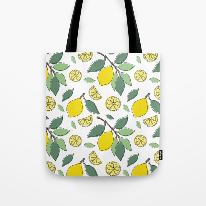 Lemon print on sale tote bag