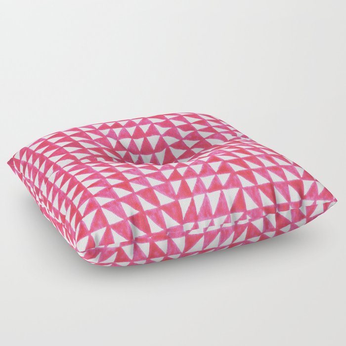 Triangle Bands in pink Floor Pillow