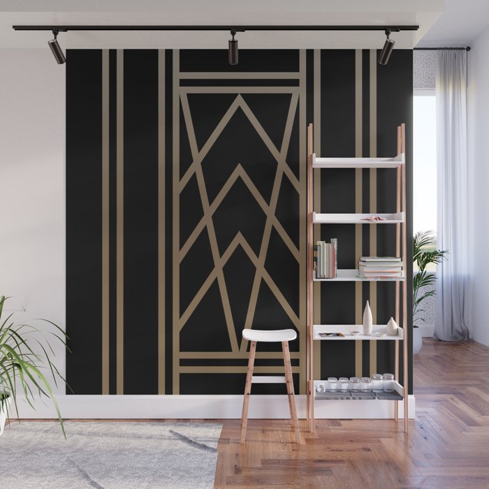BLACK&GOLD 2 (abstract artdeco geometric) Wall Mural by ...