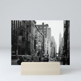Broadway Streets | New York City, Black and White Film Photography Mini Art Print