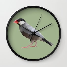 Java Sparrow polygon art Wall Clock