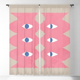 Minimal Abstract Pottery, Pink Blackout Curtain