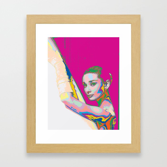 Audrey in Pink Framed Art Print