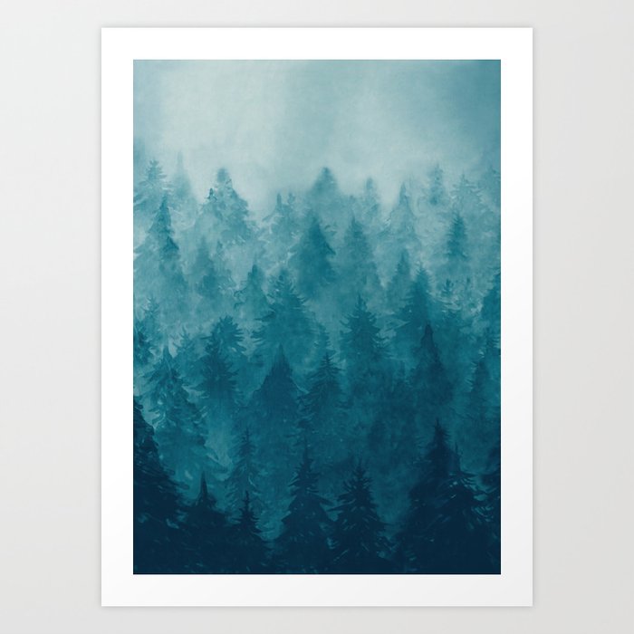 Misty Pine Forest Art Print