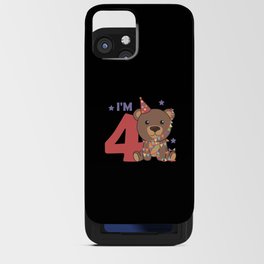 Fourth Birthday Bear For Kids 4 Years Old iPhone Card Case