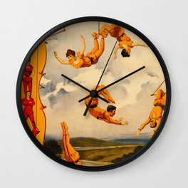 Vintage Barnum & Bailey Circus - Trapeze Wall Clock | Trapeze, Kids, Retro, Circus, Ads, Old, Advertising, Bailey, Silbons, Girls 