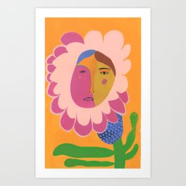 Flower face Art Print