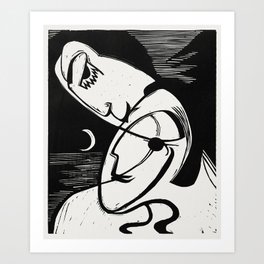 The Kiss (1930) print in high resolution by Ernst Ludwig Kirchner.  Art Print