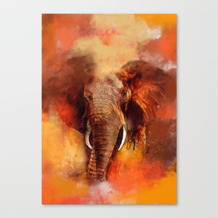 Elefante Aquarela Canvas Print