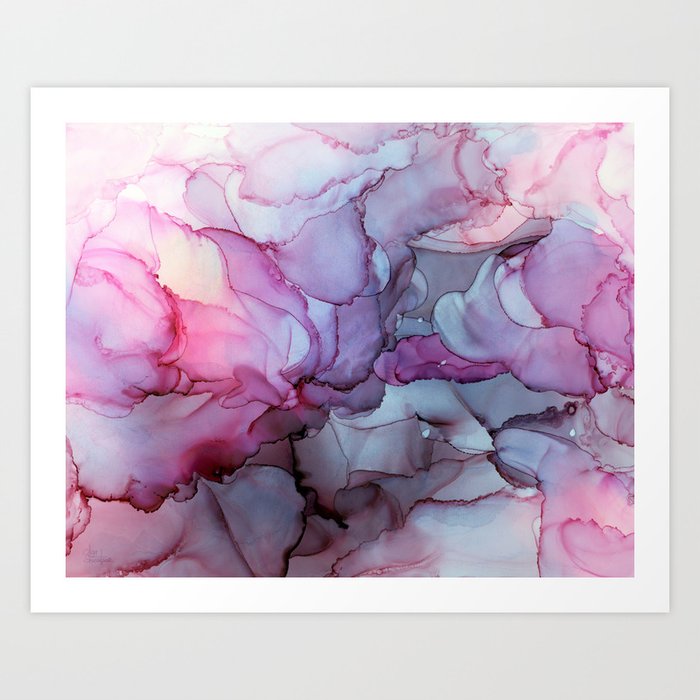 Flower Petals Abstract Floral Ink Painting Art Print
